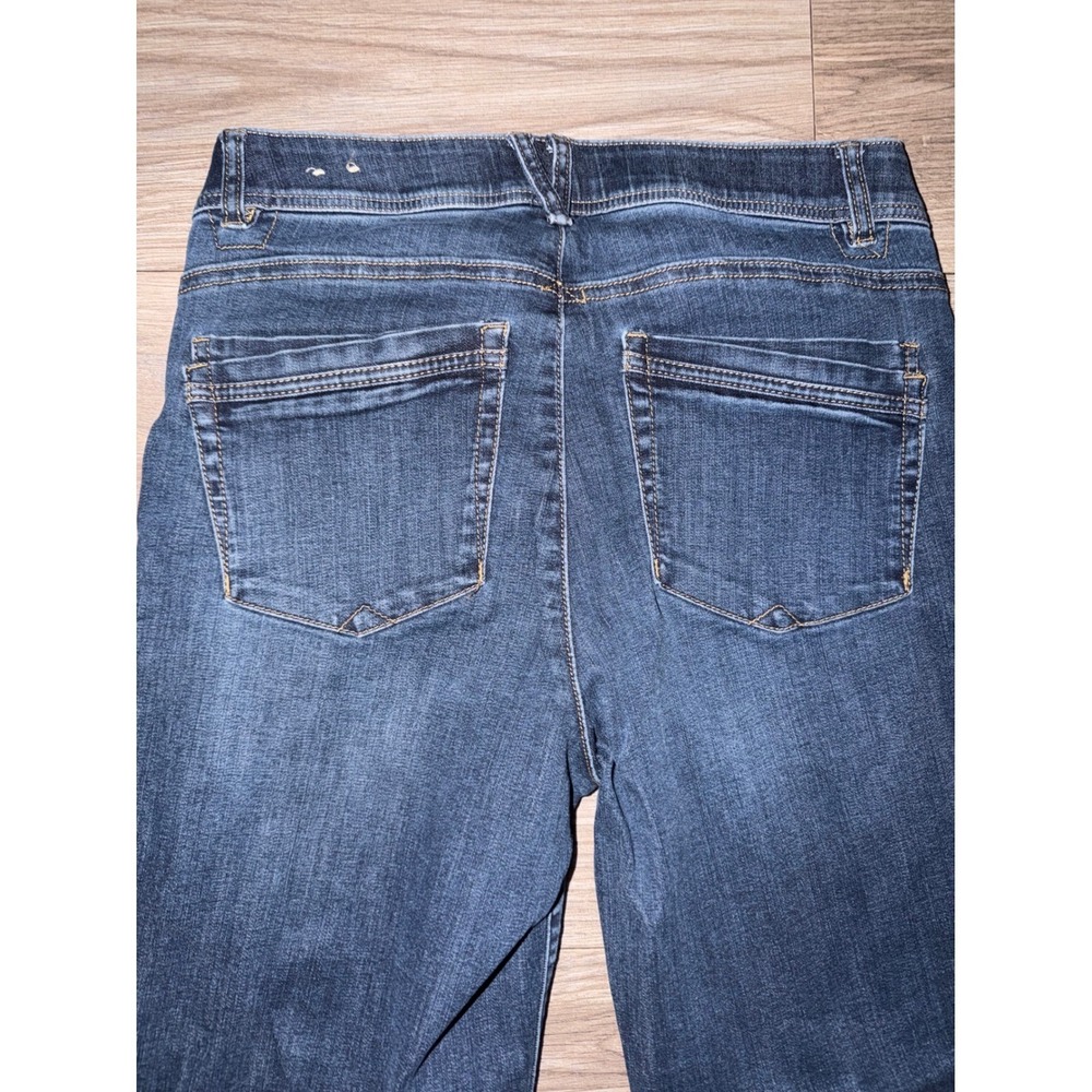 Democracy Ab Solution Straight Leg Jeans Dark Wash Frayed Hem Size 8 X4 - Picture 7 of 9